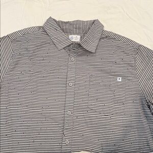 Men's Hurley button up Striped Gray Shirt NWOT